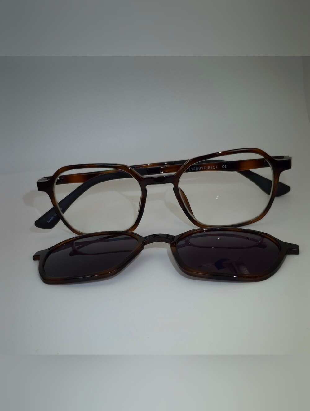 Paseo. Brown Tortoiseshell Clip-On Glasses. Magnetic Clip On